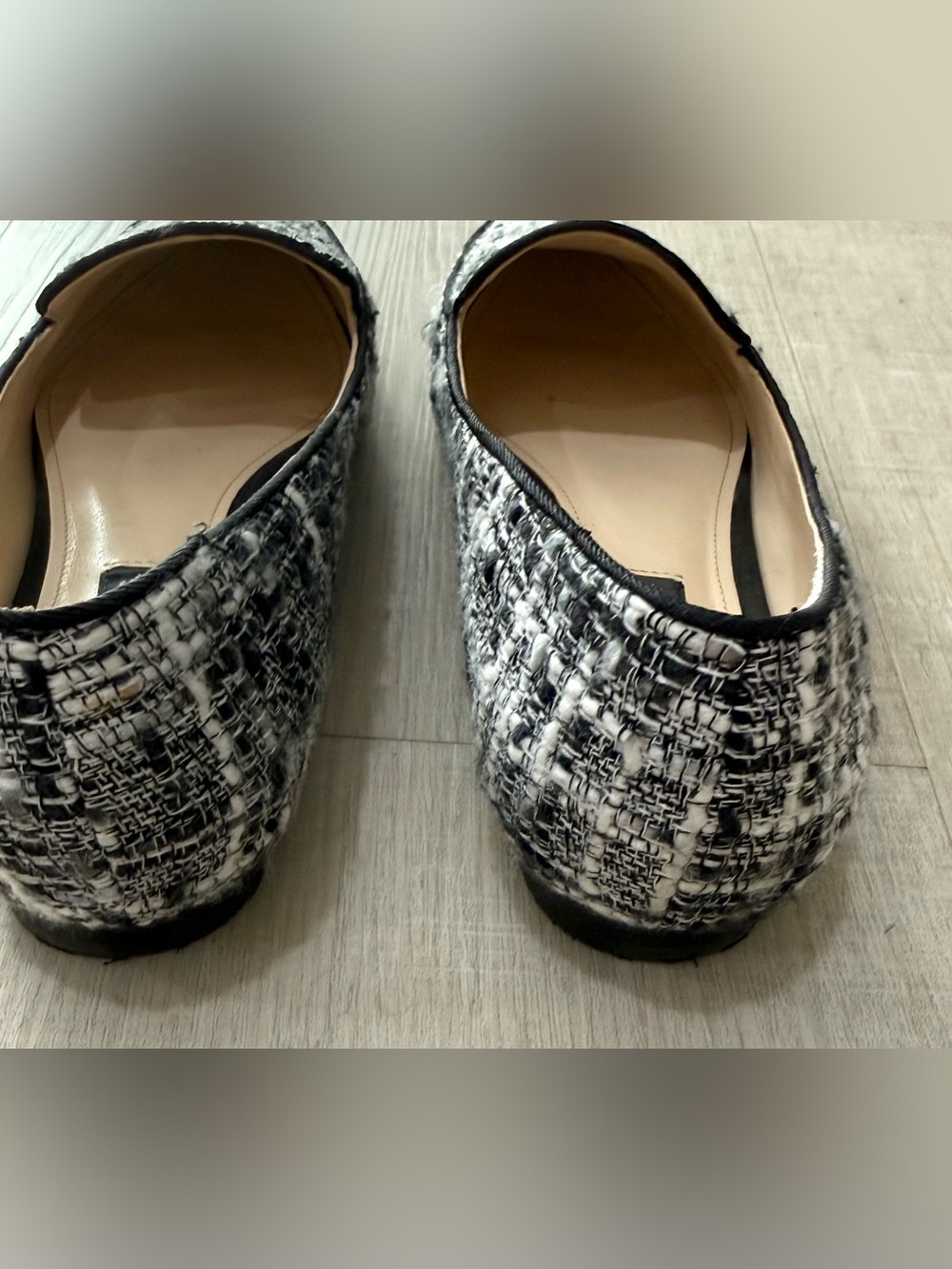 Nine West Black & White Tweed Pointed Loafers size 6.5 very chic - Picture 6 of 8